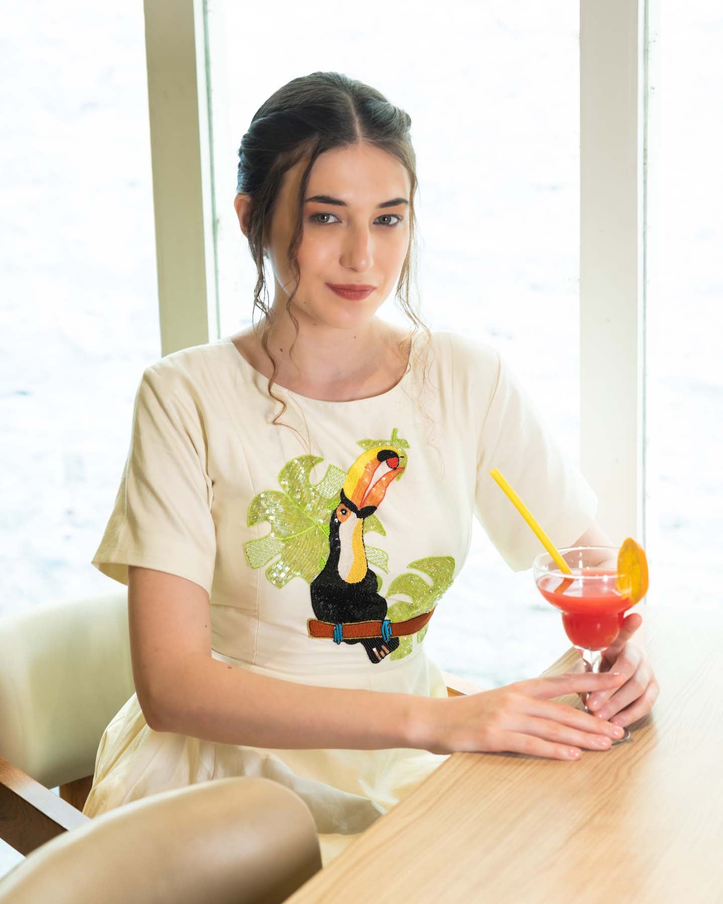 Single toucan bird dress