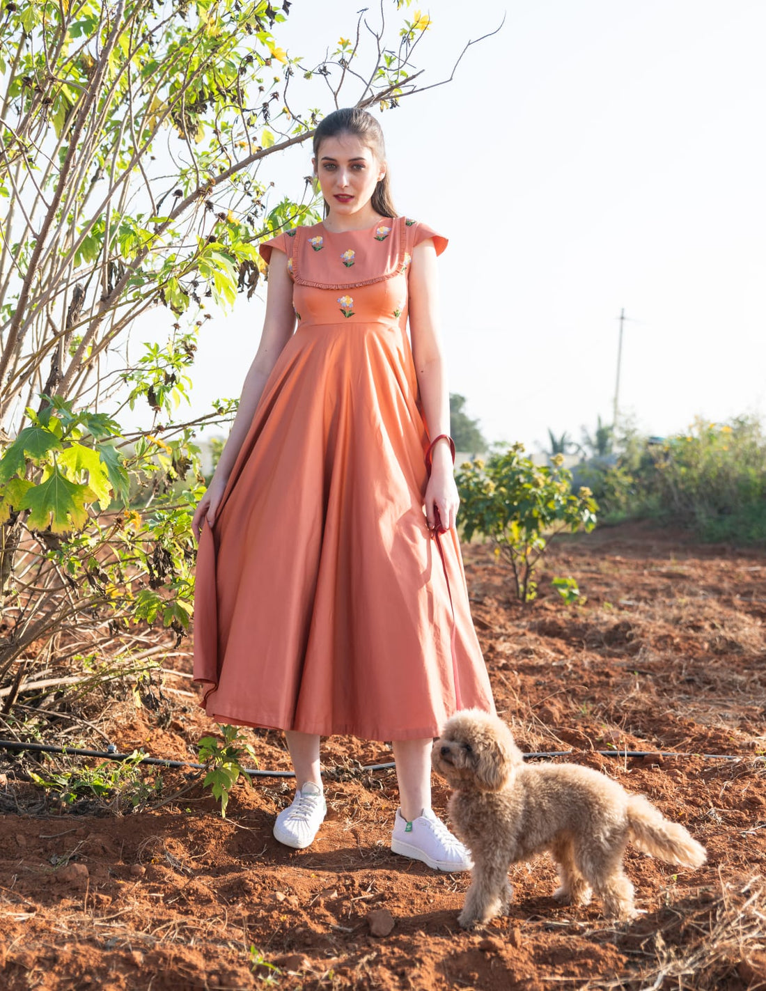 Rust fern dress