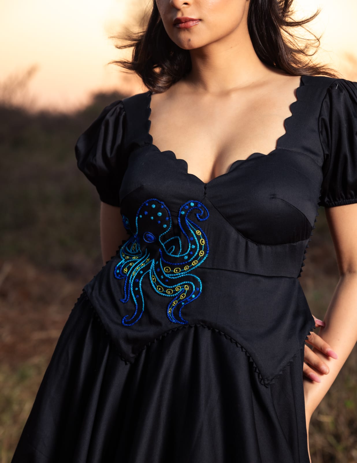 Scalloped octopus dress