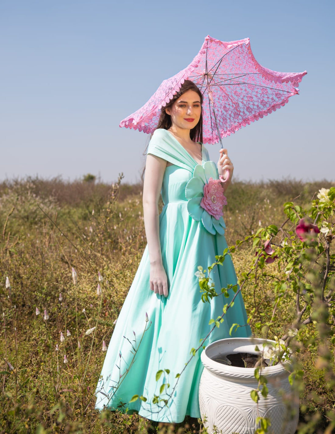 Applique flower dress