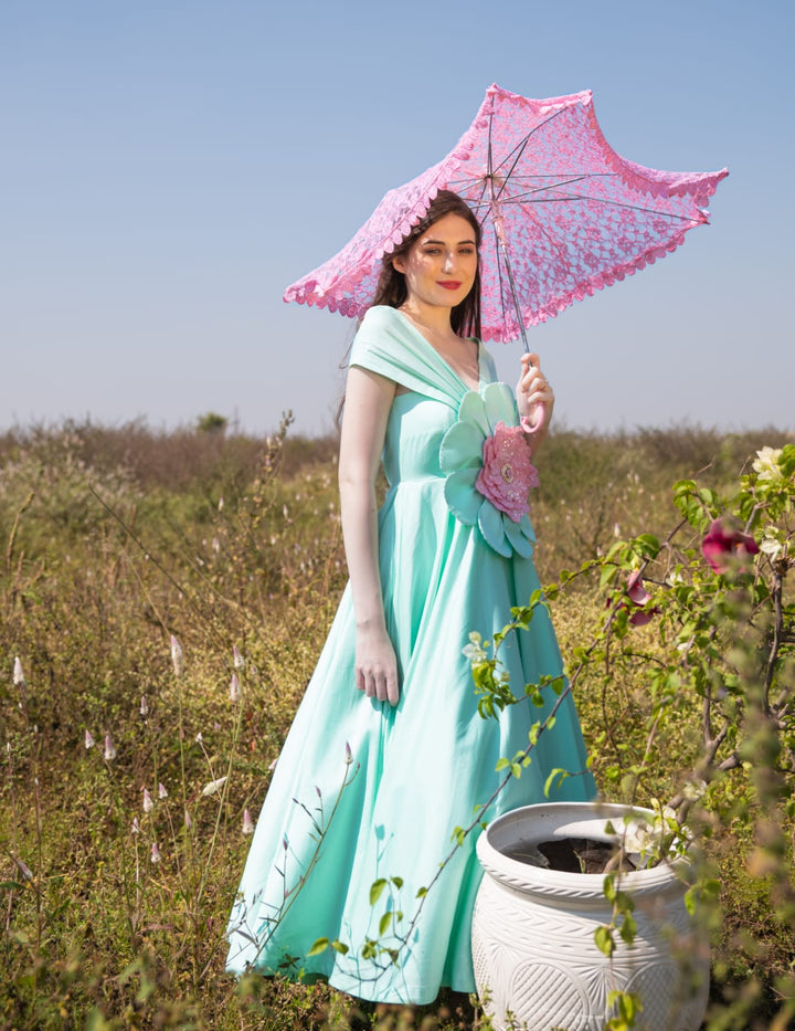 Applique flower dress