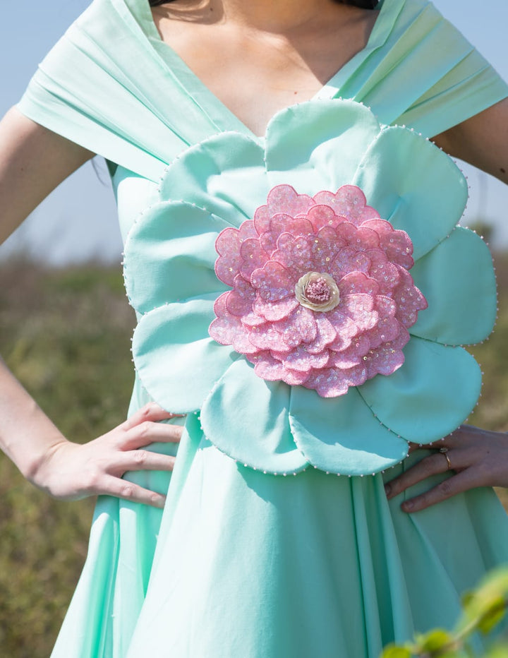 Applique flower dress